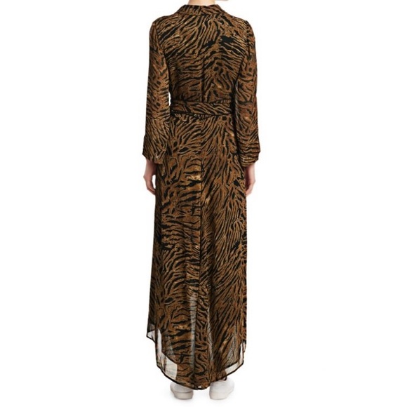 GANNI Tiger Animal Print Maxi Wrap Dress Size 40 US 8 - Picture 14 of 14